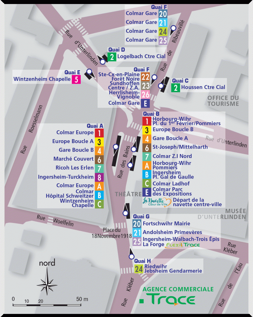 plan pôle d'échanges TRACR théâtre Colmar